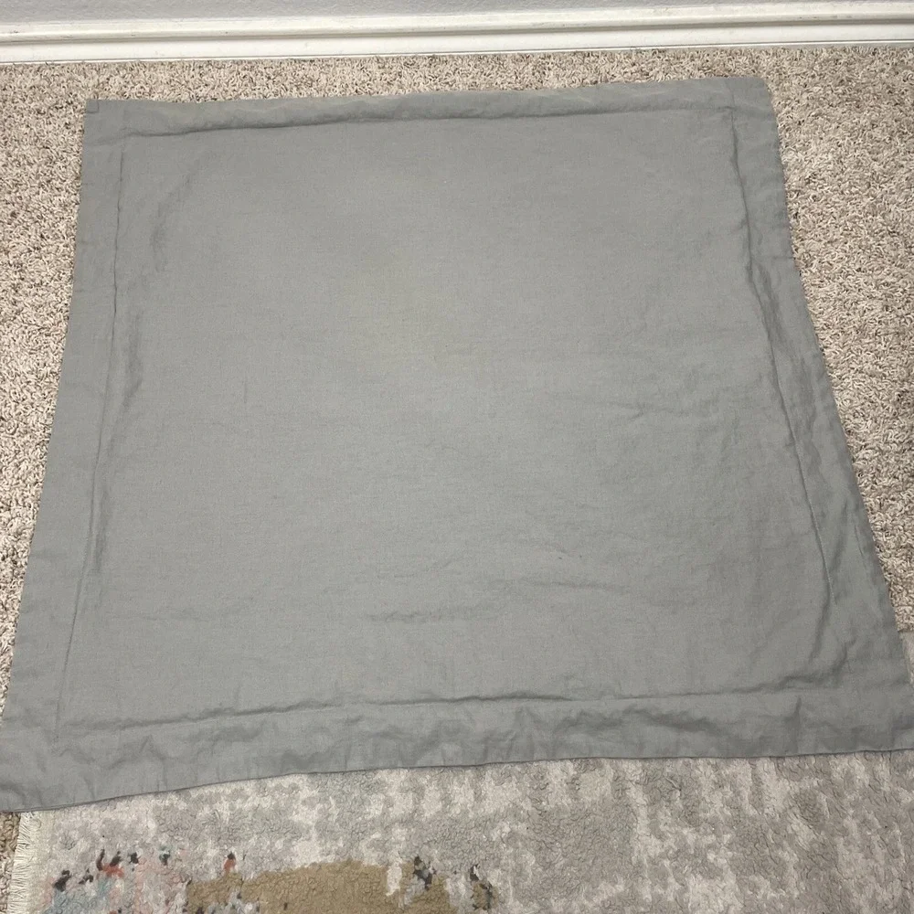 Restoration Hardware Euro Sham One‎ Stonewashed Gray Linen Cotton Blend
